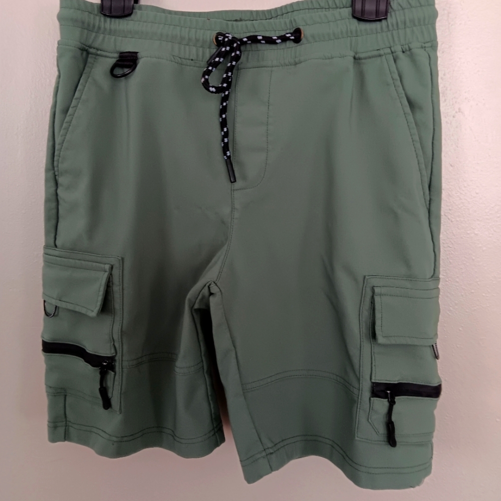 RGSTR Men's Green Cargo Shorts Draw String Pockets Sz M